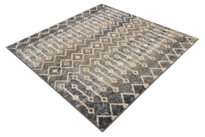 Vintage Blue 5' 3 x 5' 3 Bohemian Trellis Square Area Rug 100% Polypropylene With Cotton Backing Geometric Modern Boho Decor Carpet for Living Rooms Office Dining Kitchen Interior Design for Sale at Rug Engine