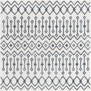 Coastal White 5' 3 x 5' 3 Bohemian Trellis Square Area Rug 100% Polypropylene With Cotton Backing Geometric Modern Boho Decor Carpet for Living Rooms Office Dining Kitchen Interior Design for Sale at Rug Engine