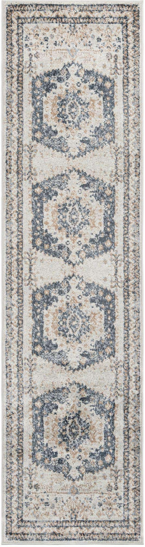 Cream 2' 7 x 10' Oxford Runner Area Rug