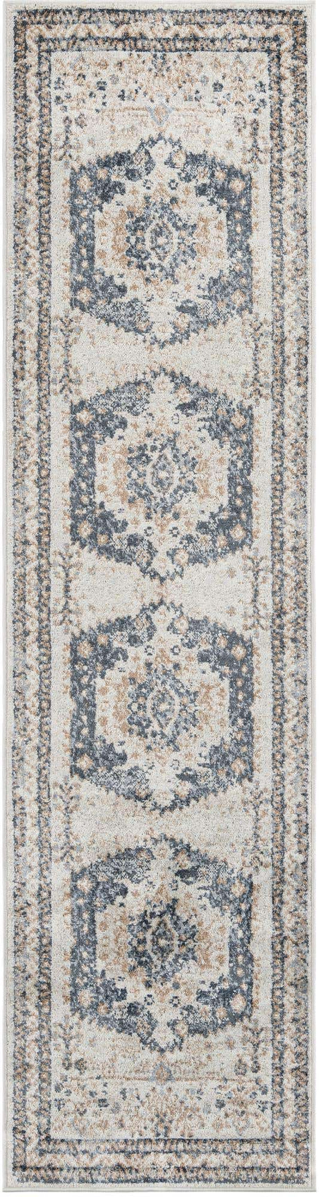 Cream 2' 7 x 10' Oxford Runner Area Rug