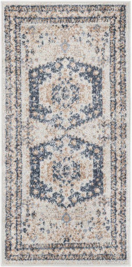 Cream 2' x 4' 1 Oxford Runner Area Rug