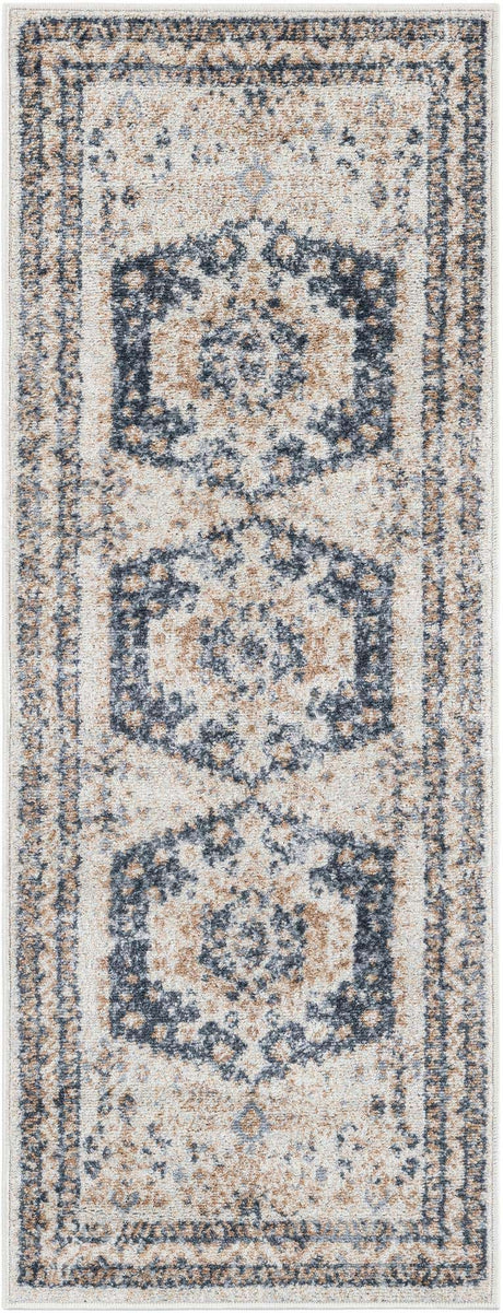 Cream 2' x 5' 3 Oxford Runner Area Rug