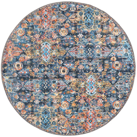 Washable Multicolor 3' 6 x 3' 6 Timeless Round Area Rug Easy to Clean Stain Resistant & Durable Traditional Classic Vintage Design Carpet for Sale at Rug Engine