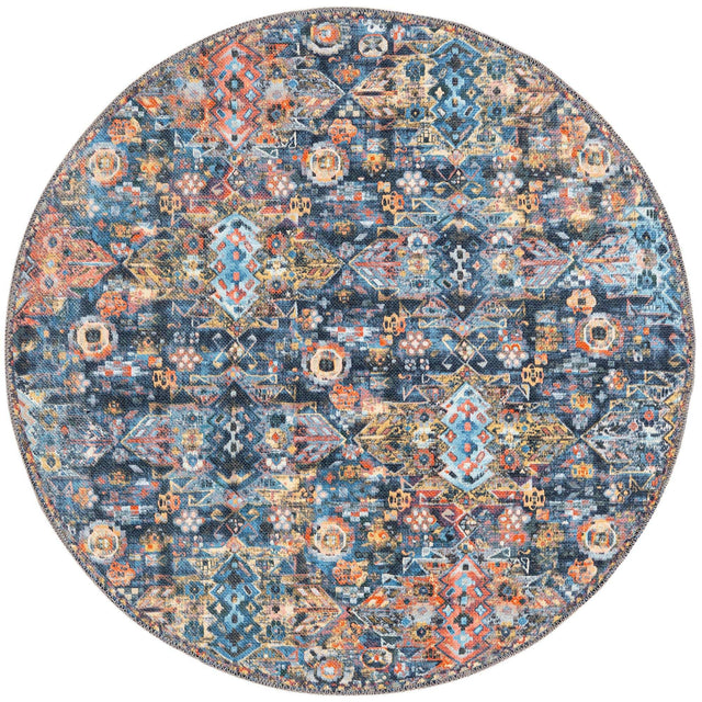 Washable Multicolor 3' 6 x 3' 6 Timeless Round Area Rug Easy to Clean Stain Resistant & Durable Traditional Classic Vintage Design Carpet for Sale at Rug Engine