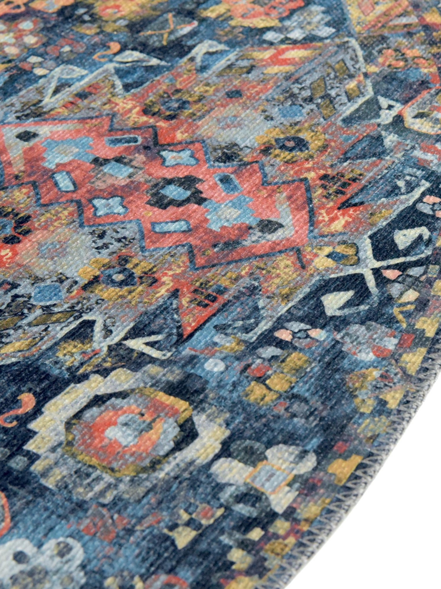 Washable Multicolor 3' 6 x 3' 6 Timeless Round Area Rug Easy to Clean Stain Resistant & Durable Traditional Classic Vintage Design Carpet for Sale at Rug Engine