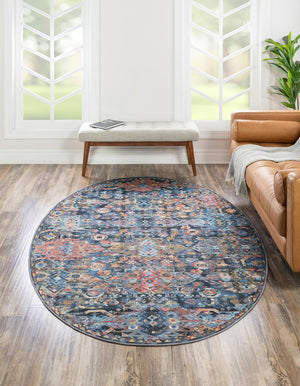 Washable Multicolor 7' 7 x 10' 6 Timeless Oval Area Rug Easy to Clean Stain Resistant & Durable Traditional Classic Vintage Design Carpet for Sale at Rug Engine