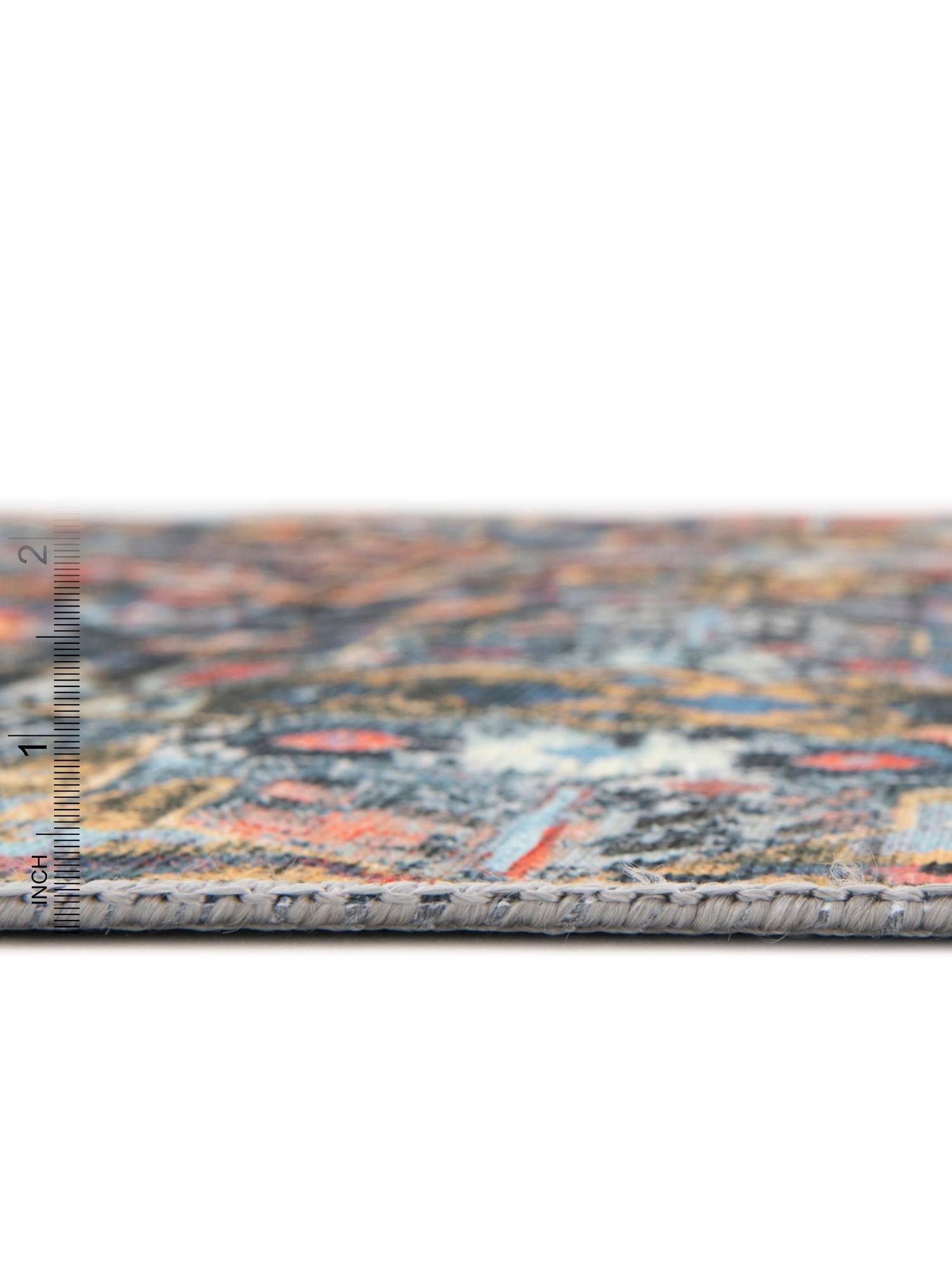 Washable Multicolor 2' x 6' Timeless Runner Area Rug Easy to Clean Stain Resistant & Durable