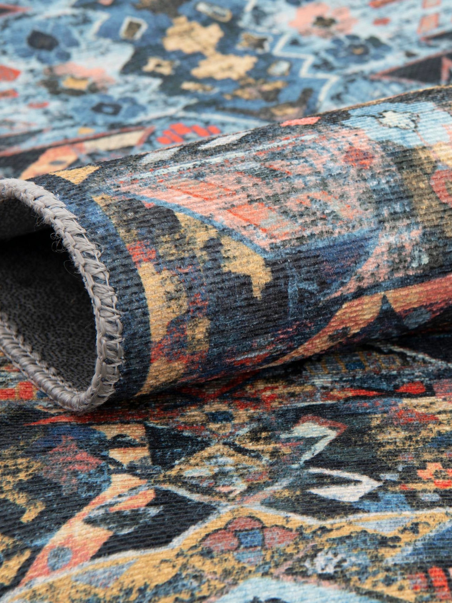 Washable Multicolor 2' x 6' Timeless Runner Area Rug Easy to Clean Stain Resistant & Durable