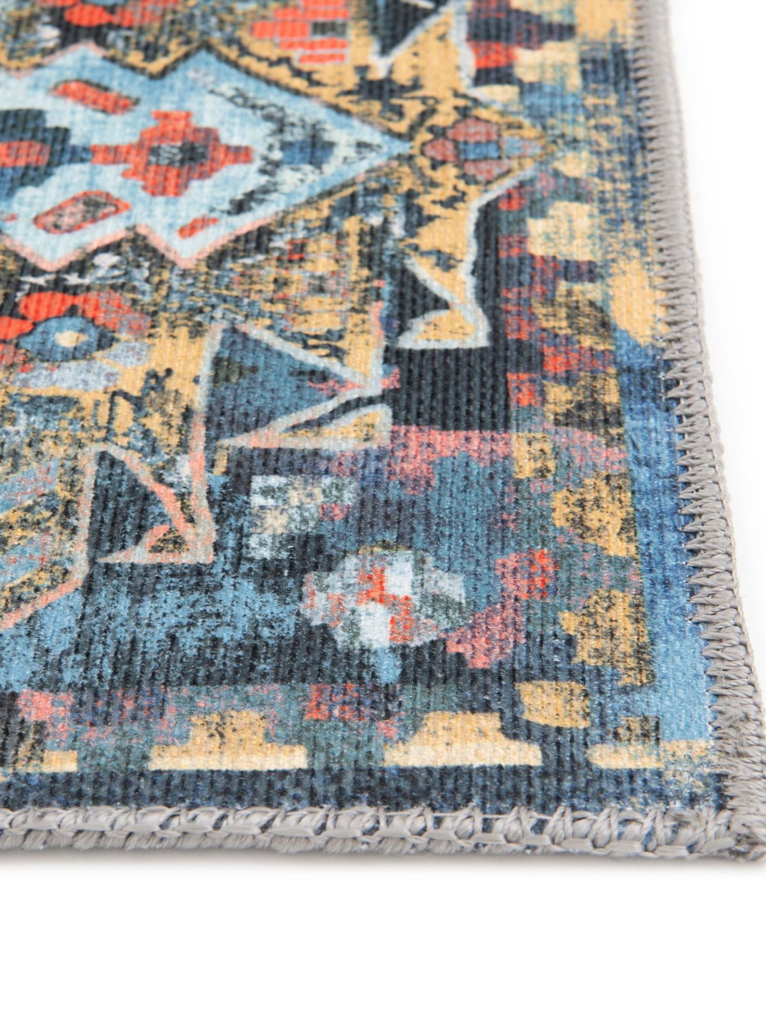 Washable Multicolor 2' x 6' Timeless Runner Area Rug Easy to Clean Stain Resistant & Durable