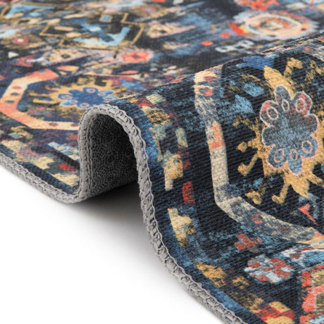 Washable Multicolor 2' x 6' Timeless Runner Area Rug Easy to Clean Stain Resistant & Durable