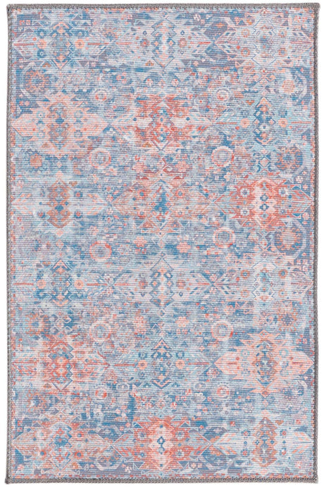 Washable Blue 2' x 3' Timeless Rectangle Area Rug Easy to Clean Stain Resistant & Durable Traditional Classic Vintage Design Carpet for Sale at Rug Engine