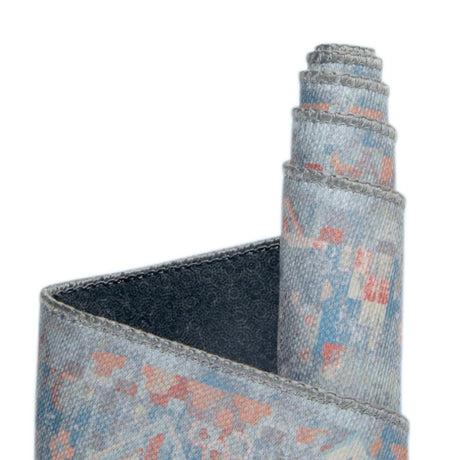 Washable Blue 5' x 5' Timeless Round Area Rug Easy to Clean Stain Resistant & Durable Traditional Classic Vintage Design Carpet for Sale at Rug Engine
