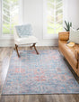 Washable Blue 2' x 3' Timeless Rectangle Area Rug Easy to Clean Stain Resistant & Durable Traditional Classic Vintage Design Carpet for Sale at Rug Engine