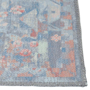 Washable Blue 5' x 8' Timeless Rectangle Area Rug Easy to Clean Stain Resistant & Durable Traditional Classic Vintage Design Carpet for Sale at Rug Engine
