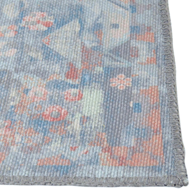 Washable Blue 5' x 8' Timeless Rectangle Area Rug Easy to Clean Stain Resistant & Durable Traditional Classic Vintage Design Carpet for Sale at Rug Engine