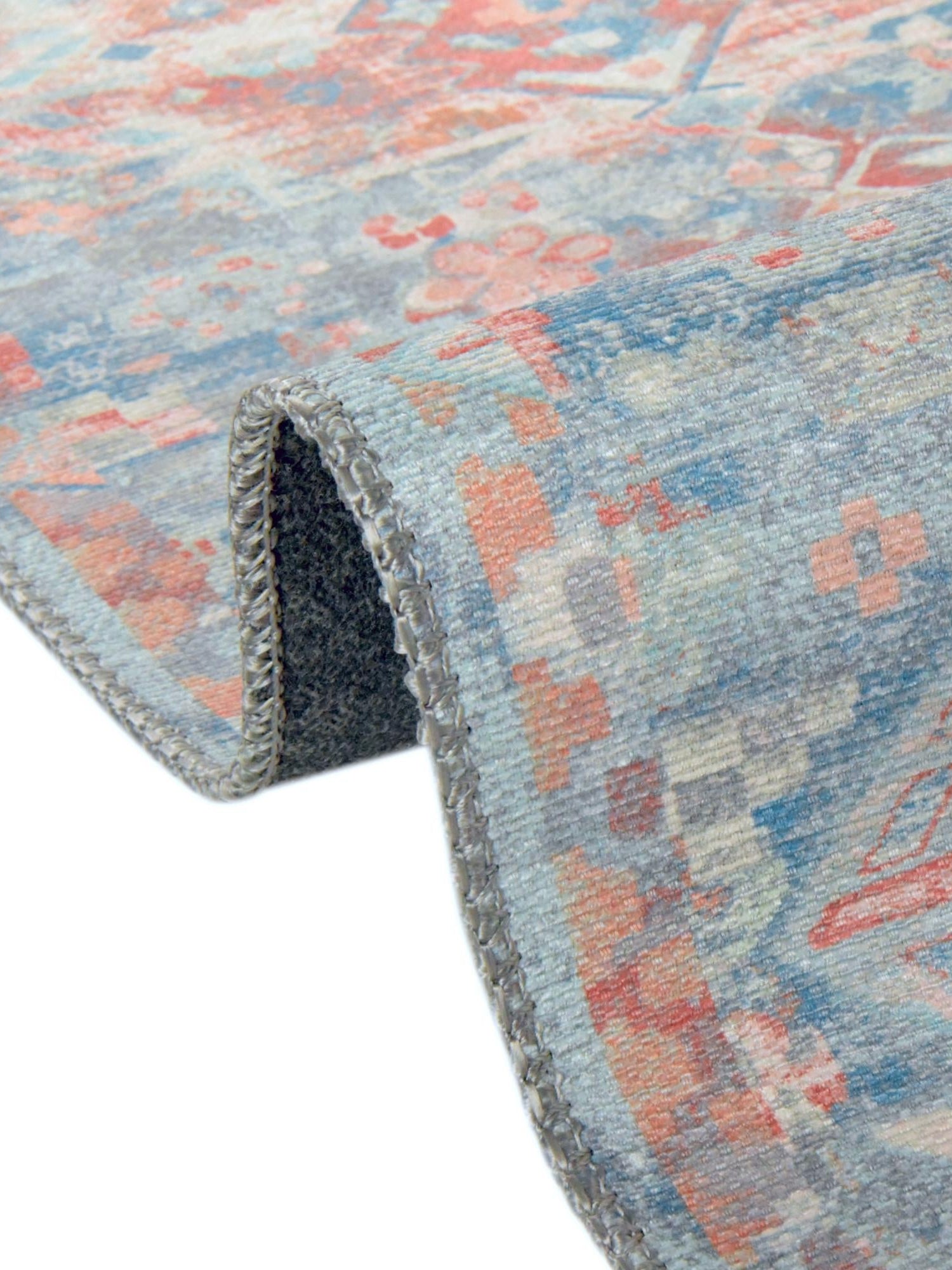 Washable Blue 3' 6 x 5' 6 Timeless Rectangle Area Rug Easy to Clean Stain Resistant & Durable Traditional Classic Vintage Design Carpet for Sale at Rug Engine
