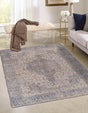 Blue 9' x 12' Chenille Jute Rectangle Area Rug Vintage Distressed Boho All Natural Eco-Friendly Sustainable Carpet for Living Dining Office Dorm Rooms for Sale at Rug Engine