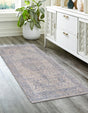 Blue 2' 2 x 8' Chenille Jute Runner Area Rug Vintage Distressed Boho All Natural Eco-Friendly Sustainable Carpet for Living Dining Office Dorm Rooms for Sale at Rug Engine
