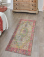 Ivory Pink 2' 2 x 8' Chenille Jute Runner Area Rug Vintage Distressed Boho All Natural Eco-Friendly Sustainable Carpet for Living Dining Office Dorm Rooms for Sale at Rug Engine