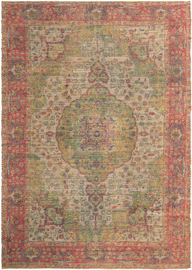 Ivory Pink 6' 1 x 9' Chenille Jute Rectangle Area Rug Vintage Distressed Boho All Natural Eco-Friendly Sustainable Carpet for Living Dining Office Dorm Rooms for Sale at Rug Engine