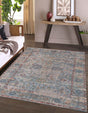 Teal blue 2' x 3' 1 Chenille Jute Rectangle Area Rug Vintage Distressed Boho All Natural Eco-Friendly Sustainable Carpet for Living Dining Office Dorm Rooms for Sale at Rug Engine