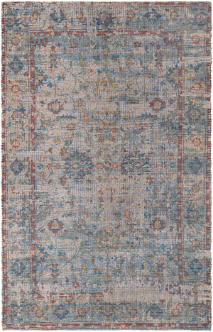 Teal blue 5' 3 x 8' Chenille Jute Rectangle Area Rug Vintage Distressed Boho All Natural Eco-Friendly Sustainable Carpet for Living Dining Office Dorm Rooms for Sale at Rug Engine
