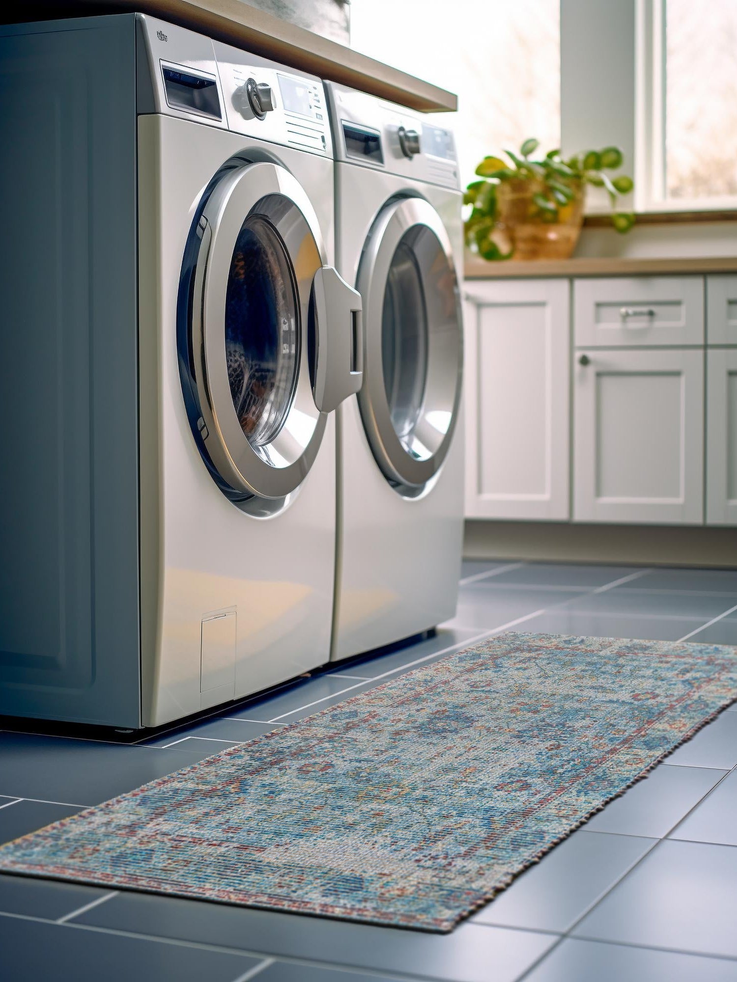 Teal blue 2' 2 x 6' 1 Chenille Jute Runner Area Rug Vintage Distressed Boho All Natural Eco-Friendly Sustainable Carpet for Living Dining Office Dorm Rooms for Sale at Rug Engine