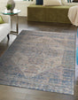 Blue 2' x 3' 1 Chenille Jute Rectangle Area Rug Vintage Distressed Boho All Natural Eco-Friendly Sustainable Carpet for Living Dining Office Dorm Rooms for Sale at Rug Engine
