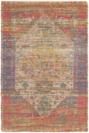 Multicolor 2' x 3' 1 Chenille Jute Rectangle Area Rug Vintage Distressed Boho All Natural Eco-Friendly Sustainable Carpet for Living Dining Office Dorm Rooms for Sale at Rug Engine