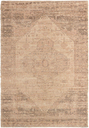 Natural 4' 1 x 6' 1 Chenille Jute Rectangle Area Rug Vintage Distressed Boho All Natural Eco-Friendly Sustainable Carpet for Living Dining Office Dorm Rooms for Sale at Rug Engine