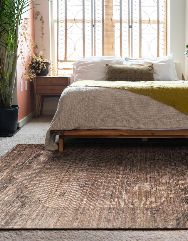 Natural 7' 10 x 10' Chenille Jute Rectangle Area Rug Vintage Distressed Boho All Natural Eco-Friendly Sustainable Carpet for Living Dining Office Dorm Rooms for Sale at Rug Engine