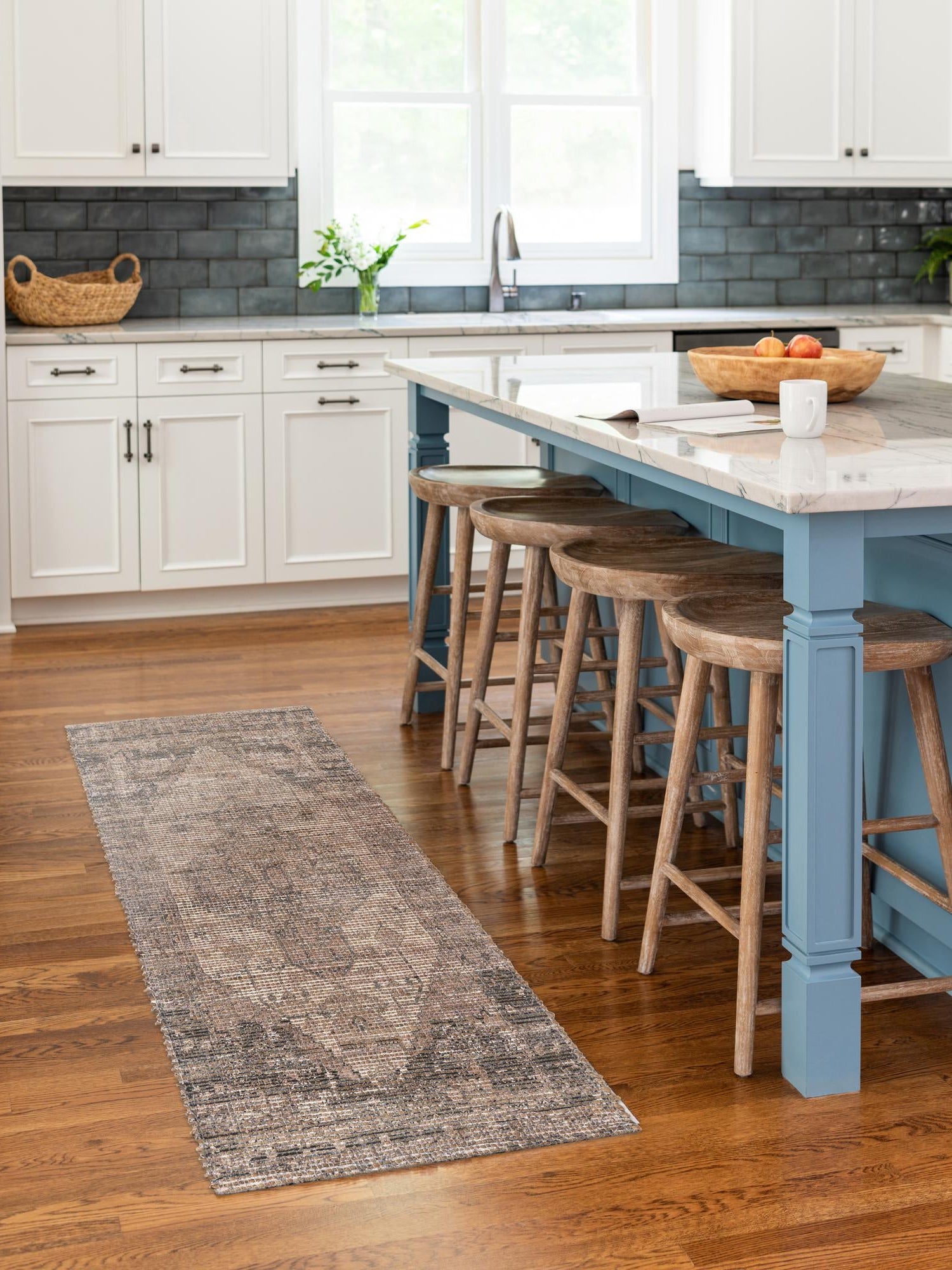 Natural 2' 2 x 6' 1 Chenille Jute Runner Area Rug Vintage Distressed Boho All Natural Eco-Friendly Sustainable Carpet for Living Dining Office Dorm Rooms for Sale at Rug Engine