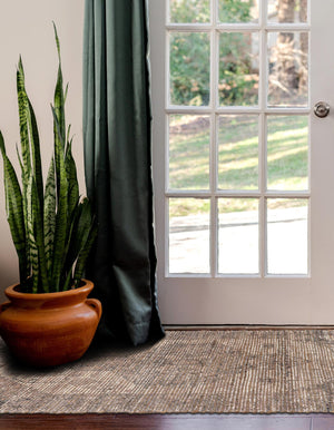 Natural 2' 2 x 6' 1 Chenille Jute Runner Area Rug Vintage Distressed Boho All Natural Eco-Friendly Sustainable Carpet for Living Dining Office Dorm Rooms for Sale at Rug Engine