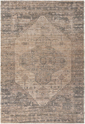 Natural 6' 1 x 9' Chenille Jute Rectangle Area Rug Vintage Distressed Boho All Natural Eco-Friendly Sustainable Carpet for Living Dining Office Dorm Rooms for Sale at Rug Engine