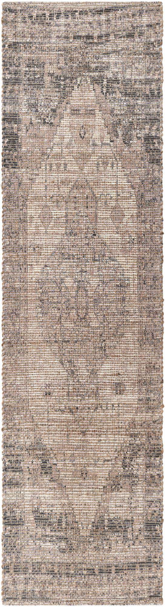 Natural 2' 2 x 8' Chenille Jute Runner Area Rug Vintage Distressed Boho All Natural Eco-Friendly Sustainable Carpet for Living Dining Office Dorm Rooms for Sale at Rug Engine