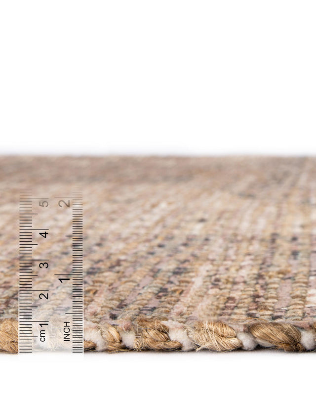 Natural 7' 10 x 7' 10 Chenille Jute Square Area Rug Vintage Distressed Boho All Natural Eco-Friendly Sustainable Carpet for Living Dining Office Dorm Rooms for Sale at Rug Engine