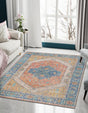 Orange Yellow 2' x 3' 1 Chenille Jute Rectangle Area Rug Vintage Distressed Boho All Natural Eco-Friendly Sustainable Carpet for Living Dining Office Dorm Rooms for Sale at Rug Engine