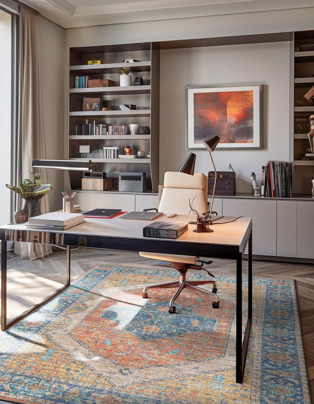 Orange Yellow 2' x 3' 1 Chenille Jute Rectangle Area Rug Vintage Distressed Boho All Natural Eco-Friendly Sustainable Carpet for Living Dining Office Dorm Rooms for Sale at Rug Engine