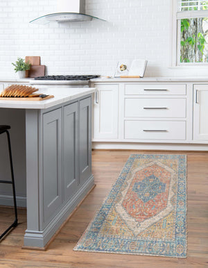Orange Yellow 2' 2 x 6' 1 Chenille Jute Runner Area Rug Vintage Distressed Boho All Natural Eco-Friendly Sustainable Carpet for Living Dining Office Dorm Rooms for Sale at Rug Engine