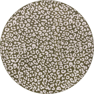 Green 13' x 13' Outdoor Safari Round Rug