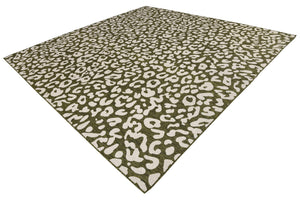 Green 13' x 13' Outdoor Safari Square Rug