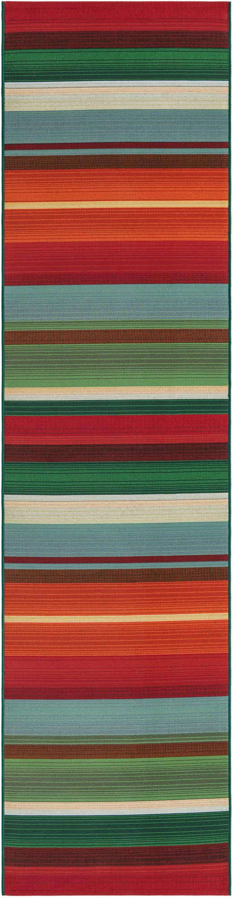 Multicolor 3' x 11' Outdoor Modern Runner Rug