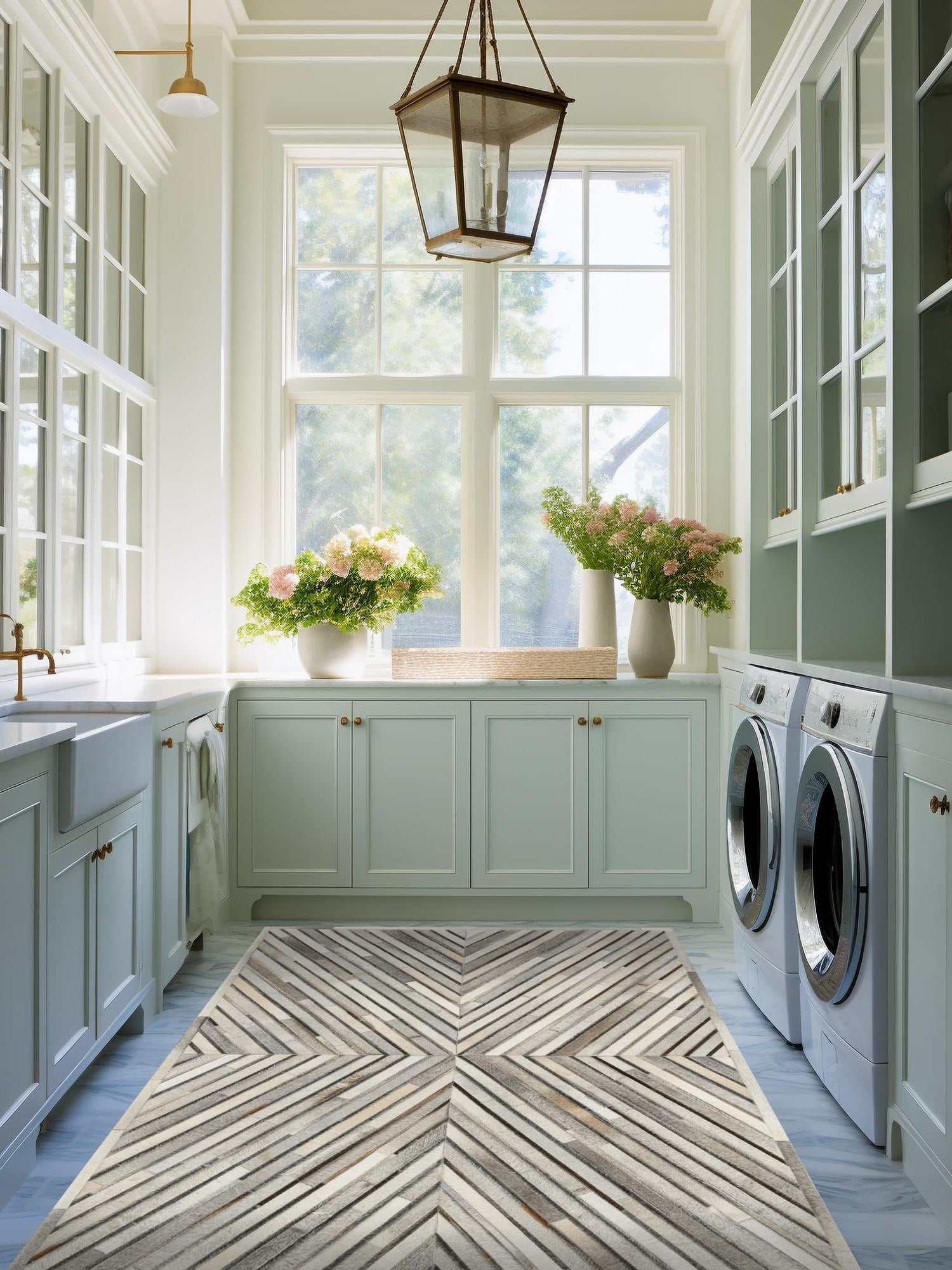 Authentic Luxury Gray Ivory 6' 1 x 9' Cowhide Leather Rectangle Area Rug Modern Interior Design 100% Real Natural Cowhide Carpet for Designer Home Decor for Sale at Rug Engine