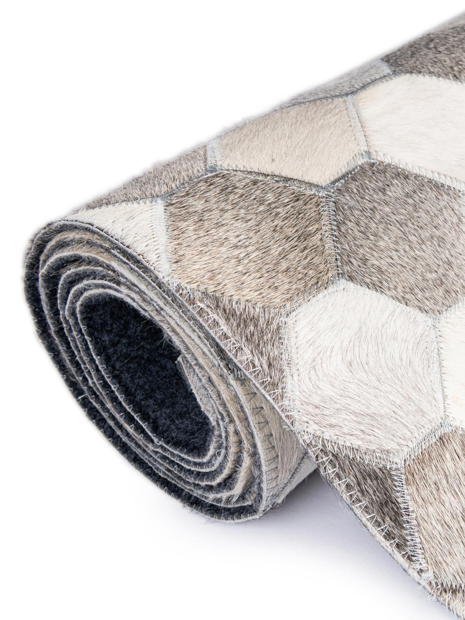 Authentic Luxury Ivory Gray 4' 1 x 4' 1 Cowhide Leather Round Area Rug Modern Interior Design 100% Real Natural Cowhide Carpet for Designer Home Decor for Sale at Rug Engine