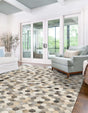 Ivory Gray 5' 3 x 8' Cowhide Leather Rectangle Rug