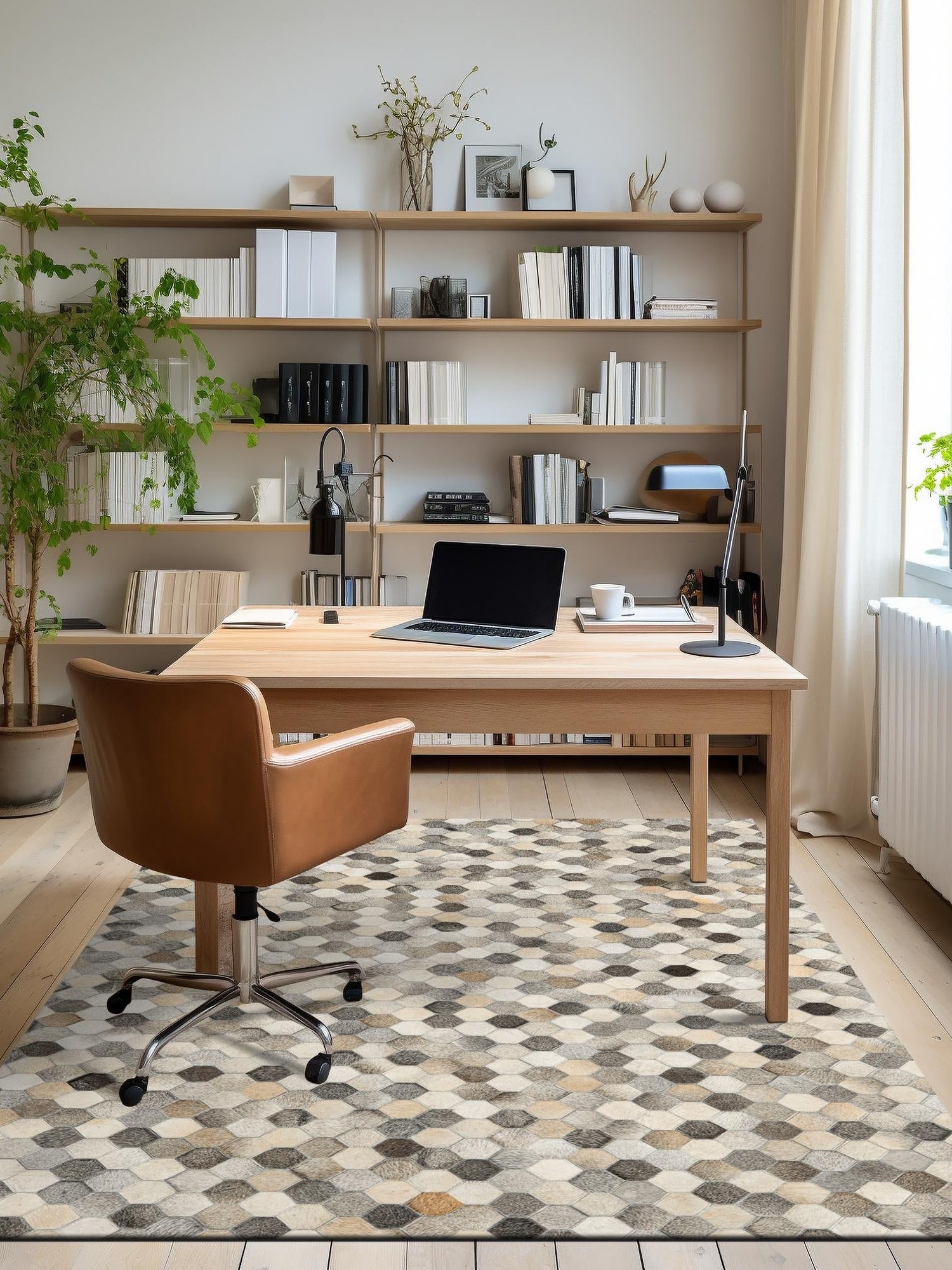 Authentic Luxury Ivory Gray 4' 1 x 6' 1 Cowhide Leather Rectangle Area Rug Modern Interior Design 100% Real Natural Cowhide Carpet for Designer Home Decor for Sale at Rug Engine