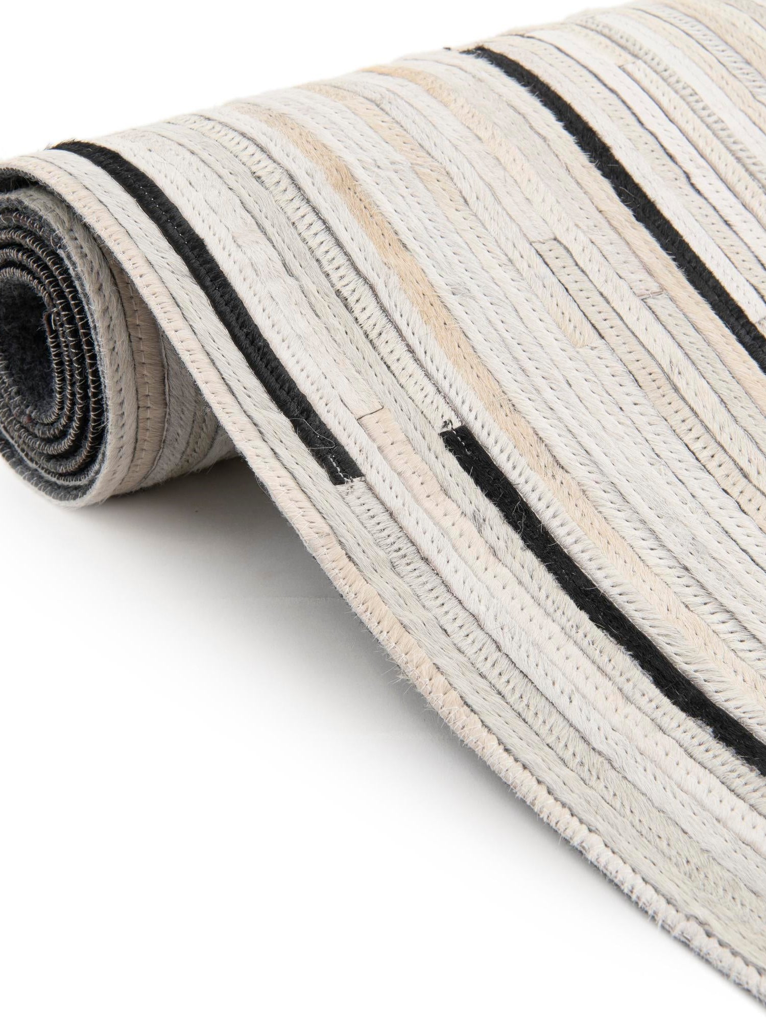 Authentic Luxury Black White 4' 1 x 4' 1 Cowhide Leather Round Area Rug Modern Interior Design 100% Real Natural Cowhide Carpet for Designer Home Decor for Sale at Rug Engine