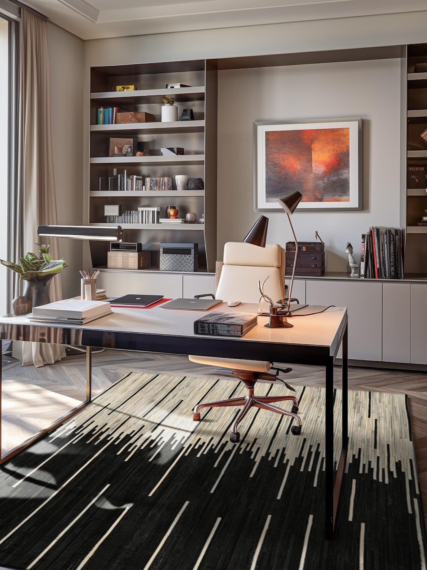 Authentic Luxury Black White 2' x 3' 1 Cowhide Leather Rectangle Area Rug Modern Interior Design 100% Real Natural Cowhide Carpet for Designer Home Decor for Sale at Rug Engine