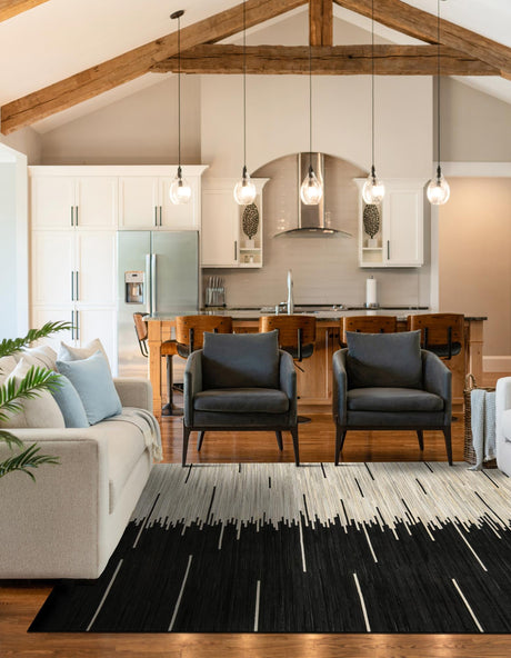 Authentic Luxury Black White 7' 10 x 7' 10 Cowhide Leather Square Area Rug Modern Interior Design 100% Real Natural Cowhide Carpet for Designer Home Decor for Sale at Rug Engine