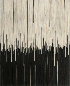 Black White 8' x 10' Cowhide Leather Rectangle Rug